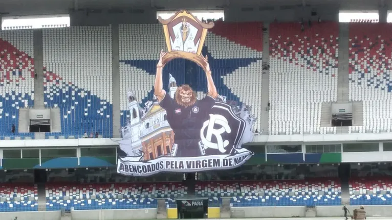 O mosaico que será apresentado durante o jogo do Clube do Remo homenageia a Nossa Senhora de Nazaré.