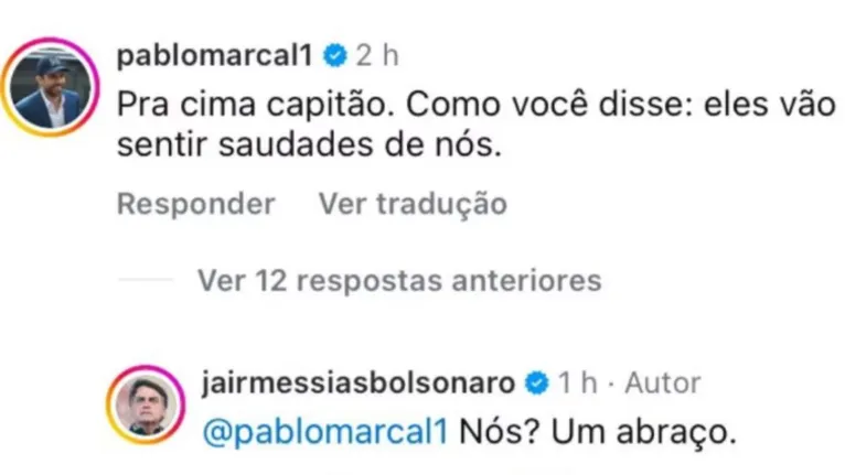 Interação e Bolsonaro com Marçal