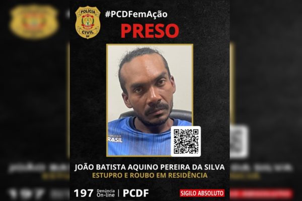 O último estuprador em série identificado pela PDDF foi João Batista Aquino Pereira. Ele foi autor de dois estupros com roubo de residência.