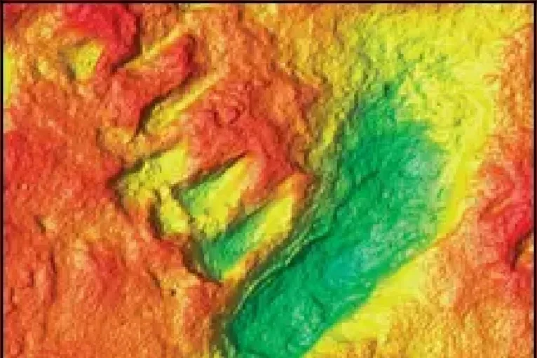 As pegadas foram escaneadas a laser para determinar as suas exatas dimensões.