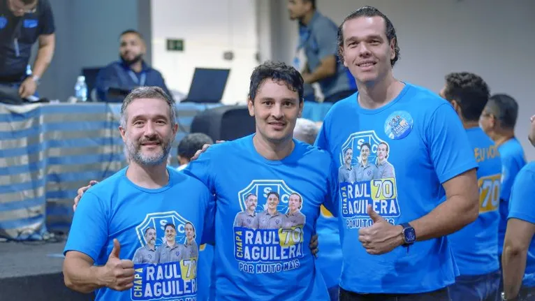 Roger tem como vices Márcio Tuma (esquerda) e Diego Moura (direita)