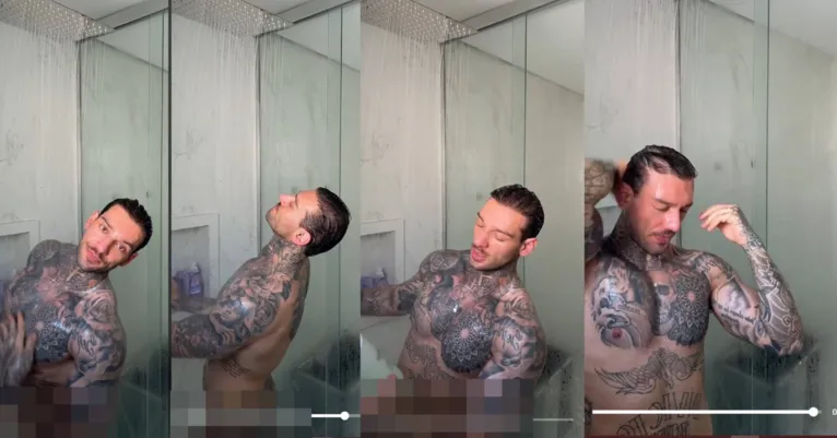 Lucas Lucco posta vídeo no banho e deixa escapar nude frontal