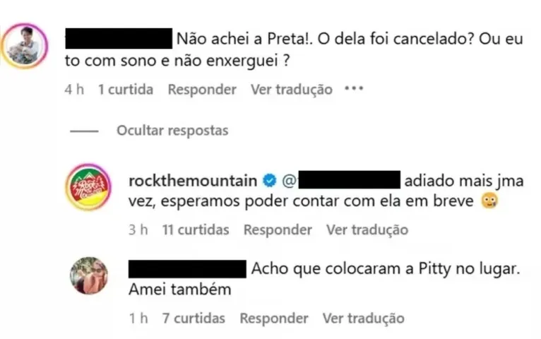 Preta Gil cancela show após recomendação médica