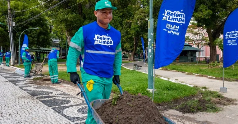 Prefeito anuncia mutirão de limpeza em 22 praças de Belém