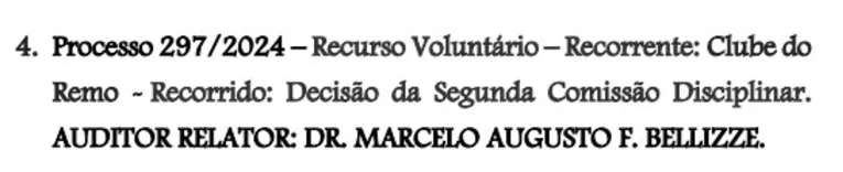 Recurso do Clube do Remo será julgado no pleno do STJD