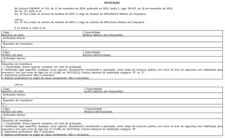 Concurso MPU: CNH “B” exigida para Policial institucional