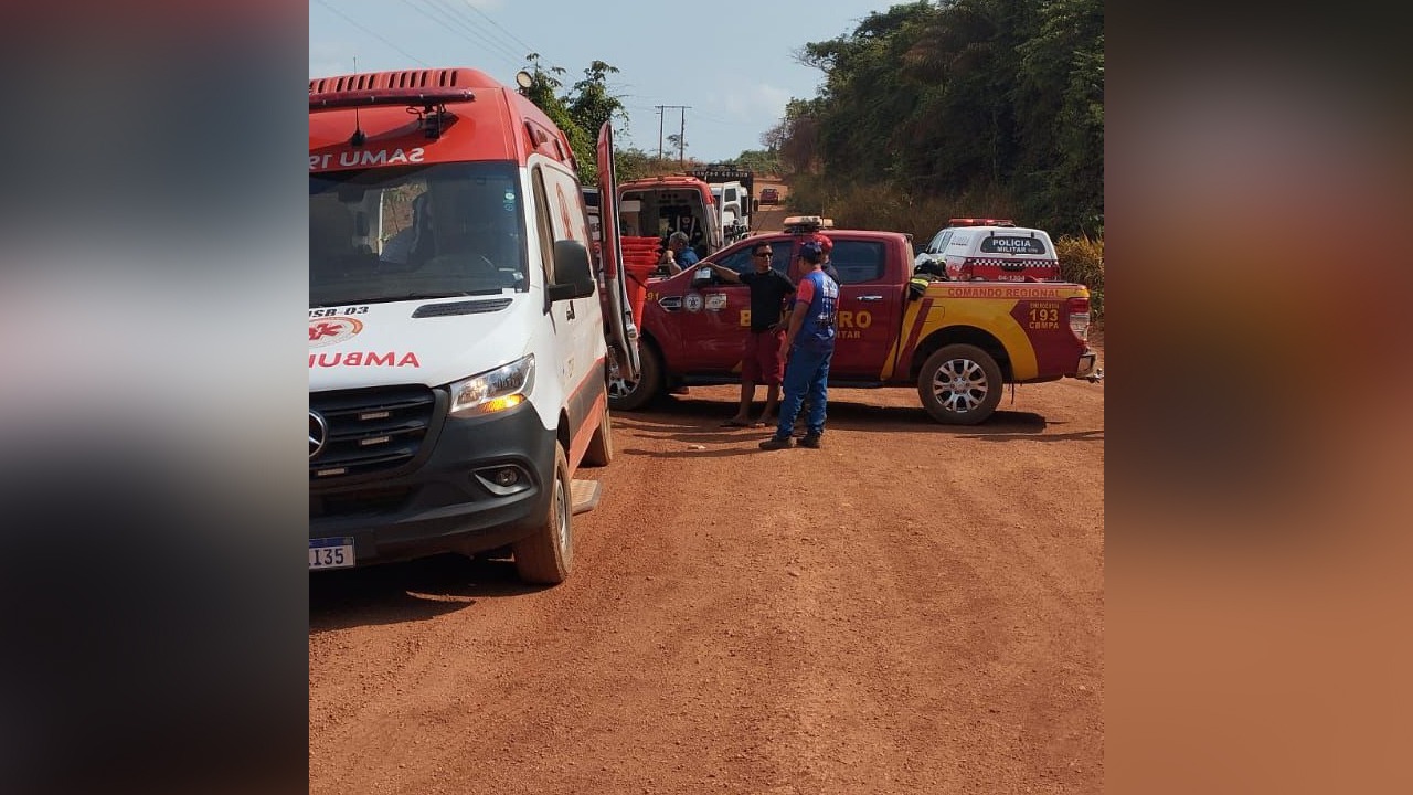 Equipes do Samu e do Corpo de Bombeiros estiveram no local para atender a ocorrência.