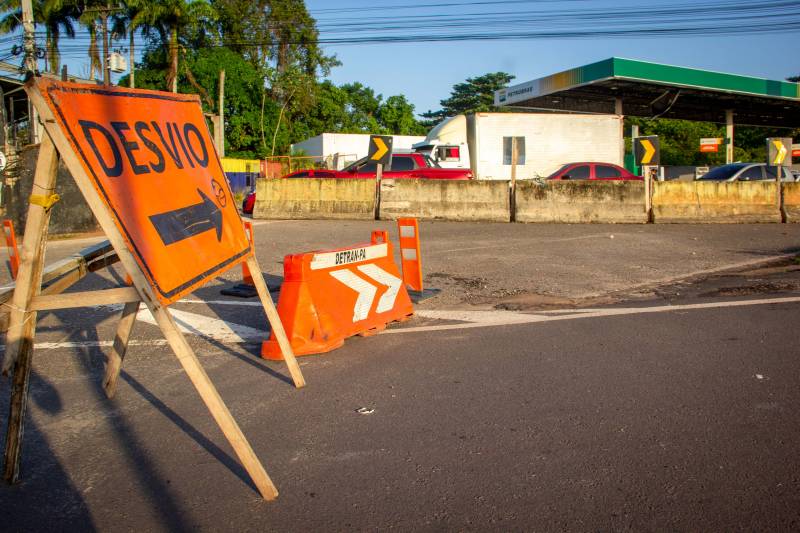 Entrada de Belém tem desvio para construção de viaduto na BR