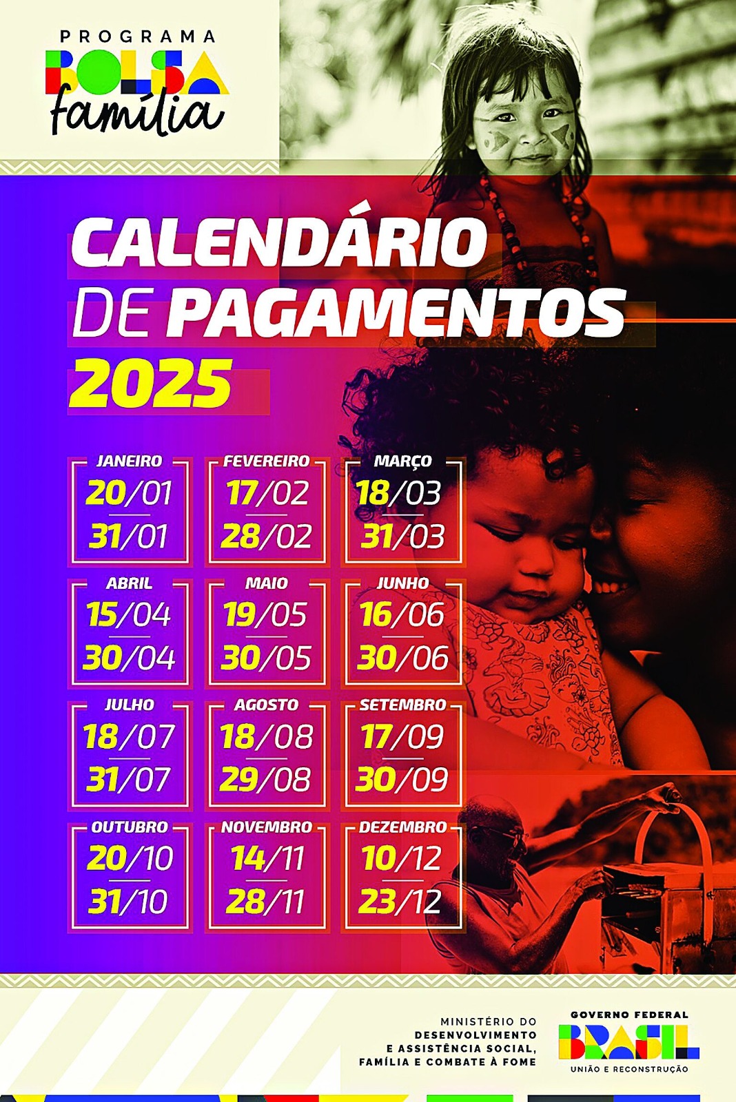 Calendário do Bolsa Família de 2025 está disponível. Veja!