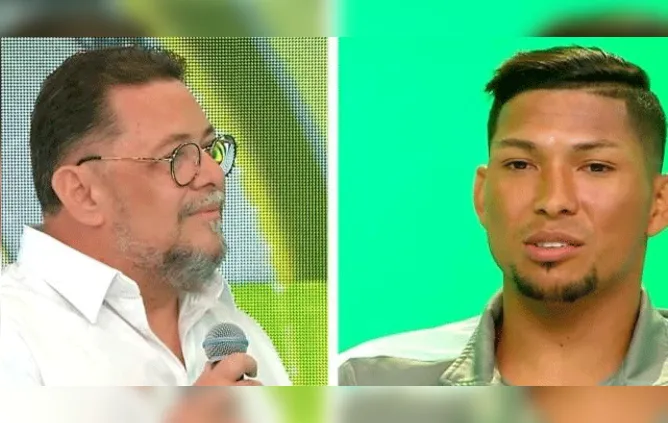 O empresário Hércules Júnior e Rony durante participação no programa Arena SBT, em 2021.