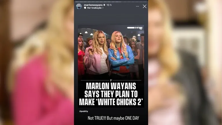 "Isso não é verdade, talvez um dia", publicou o ator Marlon Wayans).