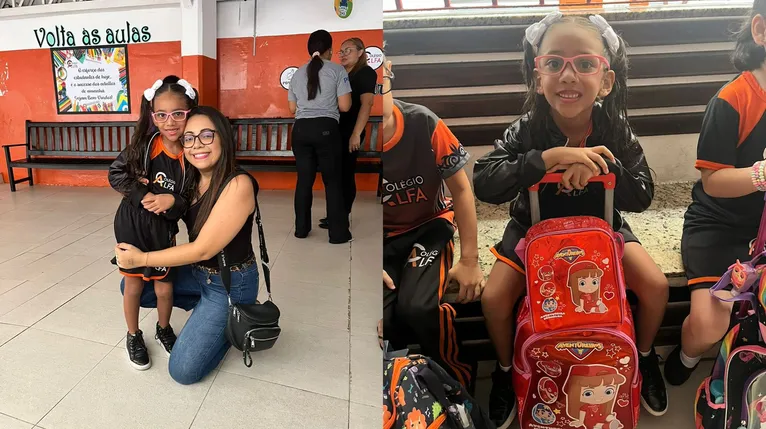 A advogada Heloisy Damasceno ,de 31 anos e sua filha de Maria Luisa Damasceno, de 7 anos, que estuda o 2º ano do ensino fundamental.