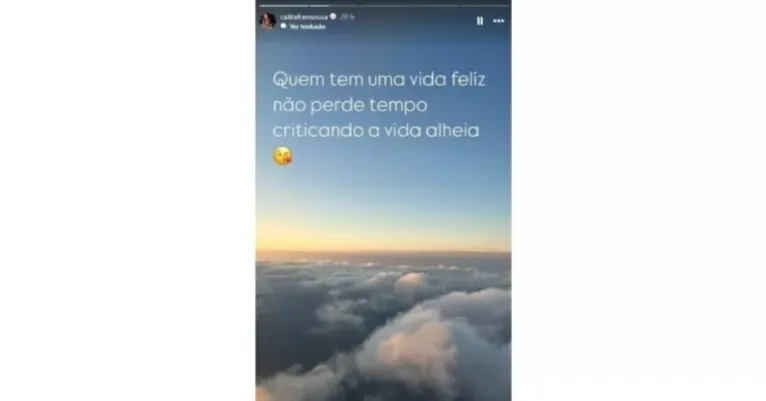 Indireta postada no instagram