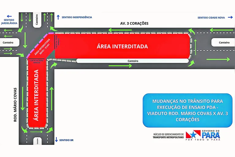 Teste de carga em viaduto altera trânsito na Mário Covas