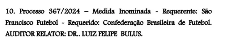 STJD marca julgamento sobre vaga na Copa do Brasil 2025