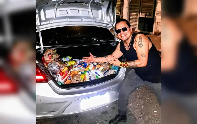Alimentos arrecadados na primeira edição do evento em 2024.