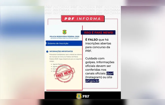 Alerta emitido pela PRF.