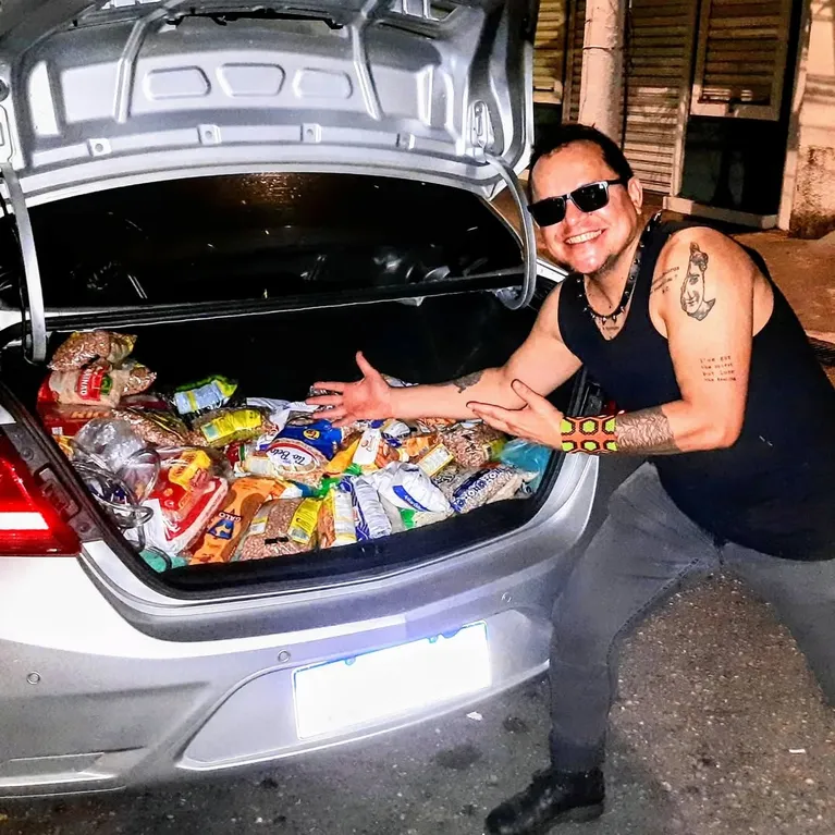 Alimentos arrecadados na primeira edição do evento em 2024.