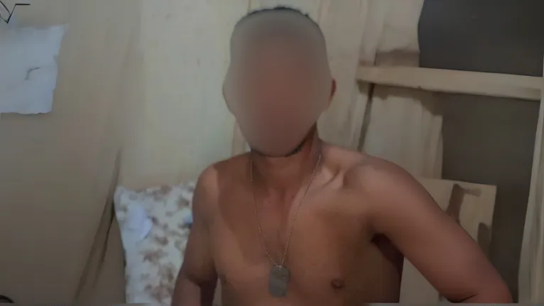 O suspeito preso na zona rural de Paragominas
