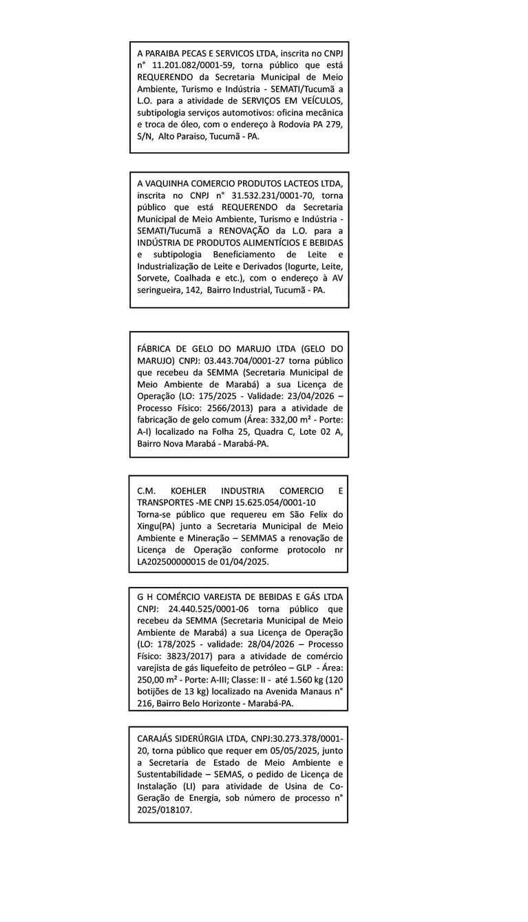 Confira os editais publicados nesta terça-feira, 06/05
