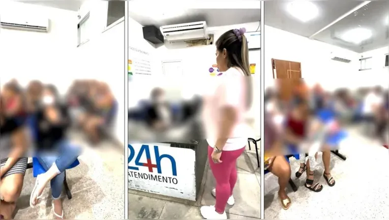 Pamela Wayne em visitação em UPA onde denunciou a falta de médicos