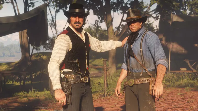 Dutch, líder da gangue, e Arthur Morgan, protagonista