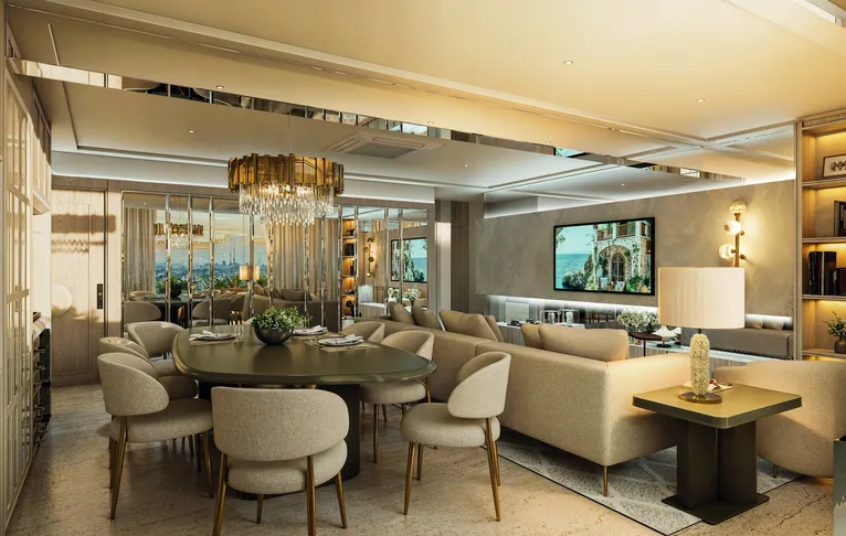 Apartamento de 146m². Sugestão de decoração: Patrícia Mendonça.