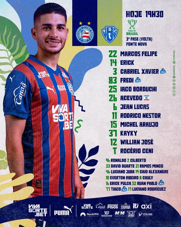 Paysandu vai a campo com Bryan e Reverson no ataque diante do Bahia