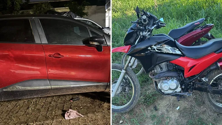 O veículo e a motocicleta apreendidos eram utilizados para realizar as entregas do entorpecentes.