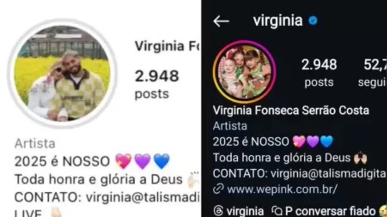 Virginia e Zé Felipe mudam fotos de perfil após separação