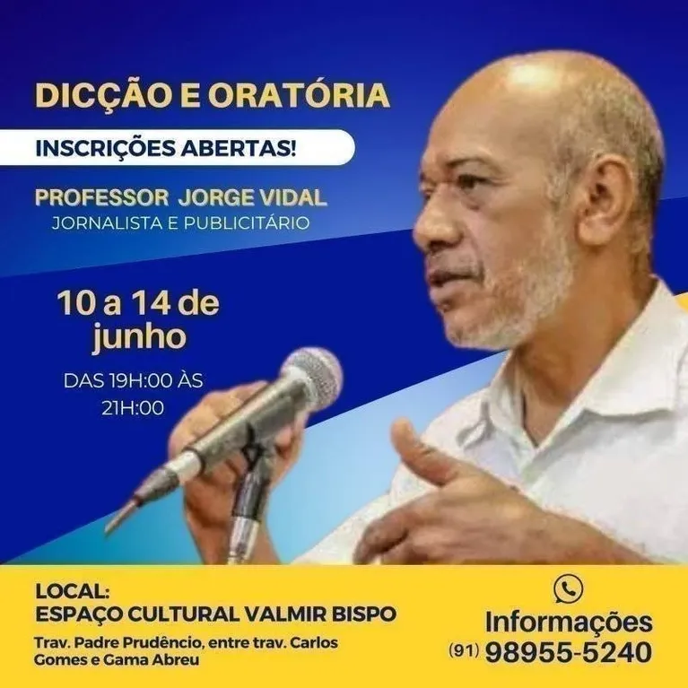 Últimos dias para se inscrever no curso de Oratória em Belém