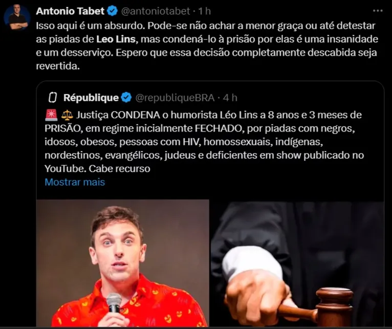 Humoristas reagem à condenação de Leo Lins: "desserviço"