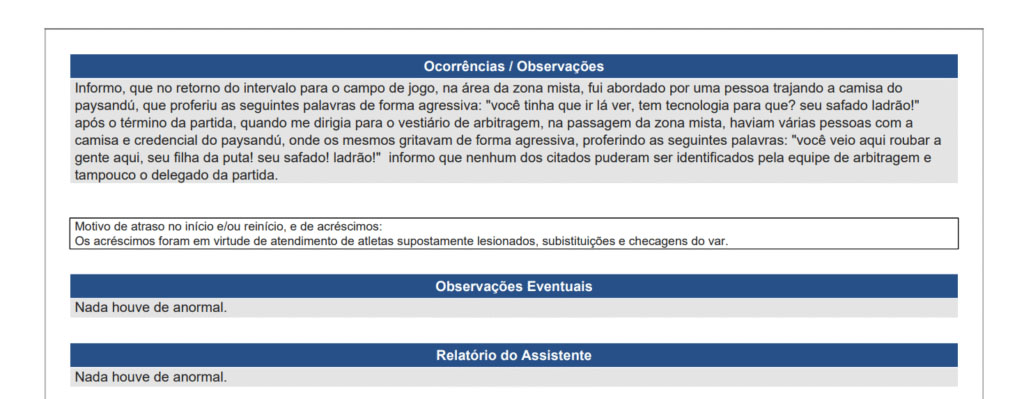 Súmula de Paysandu 0 x 1 Bahia