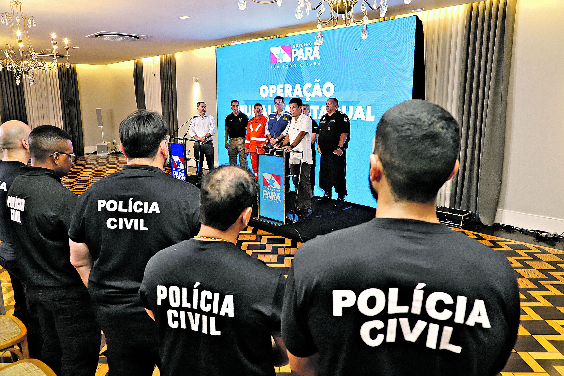 Belém, Pará, Brasil, CIDADES. COLETIVA, deflagração da operação, MURALHA ESTADUAL, da Polícia Civil do Pará. 22-05-2025 Foto: Wagner Almeida / Diário do Pará.