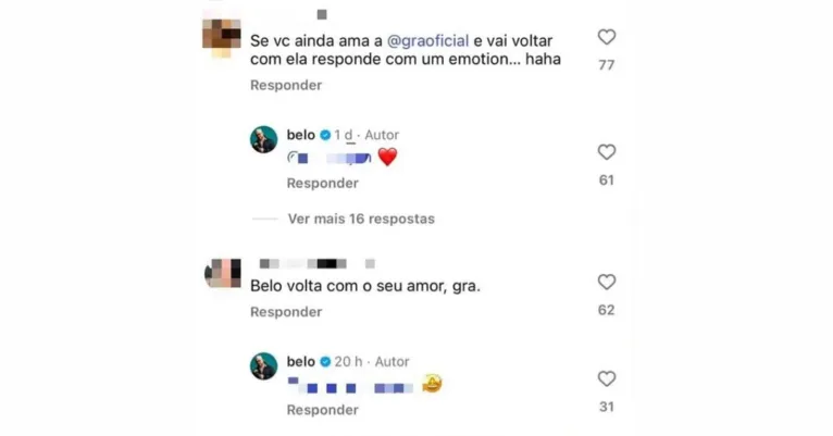 Belo surpreende e revela se pretende reatar com Gracyanne
