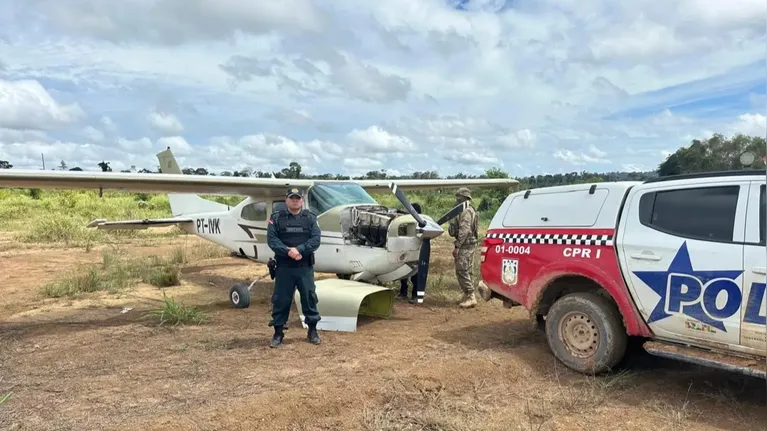 Uma das aeronaves apreendidas na operação