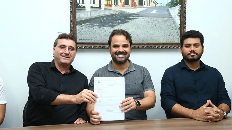 Vice-prefeito de Marabá João Tatagiba, Prefeito Toni Cunha e Murillo Augusto, titular da SDU