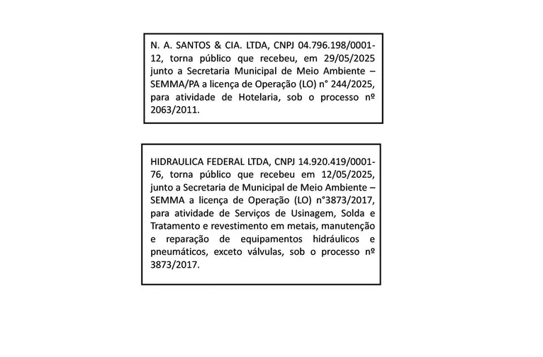 Confira os editais publicados nesta terça-feira, 17/06
