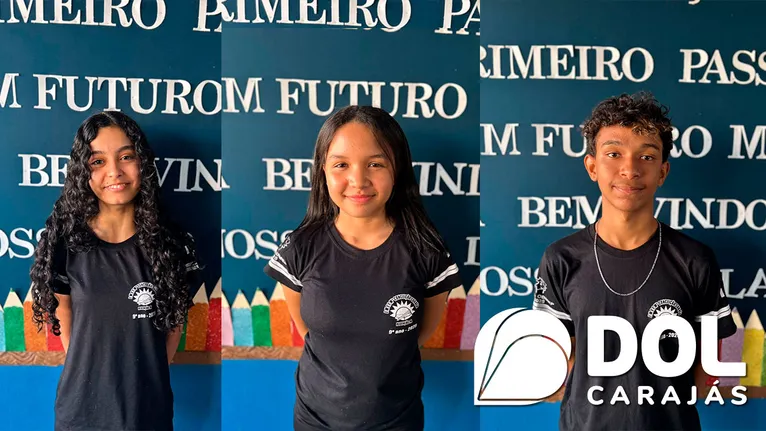 Isabella Rocha foi nota 9,6 na avaliação, Yasmin Alves Ramalho também nota 9,6 e Patrick Santana Costa, com a mesma nota 9,6, para comemoração da Escola Municipal de Ensino Fundamental Maria Conceição Corrêa