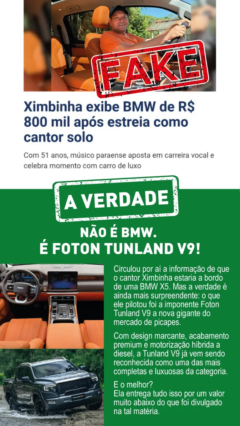 Alto luxo da picape Foton Tunland confunde mercado