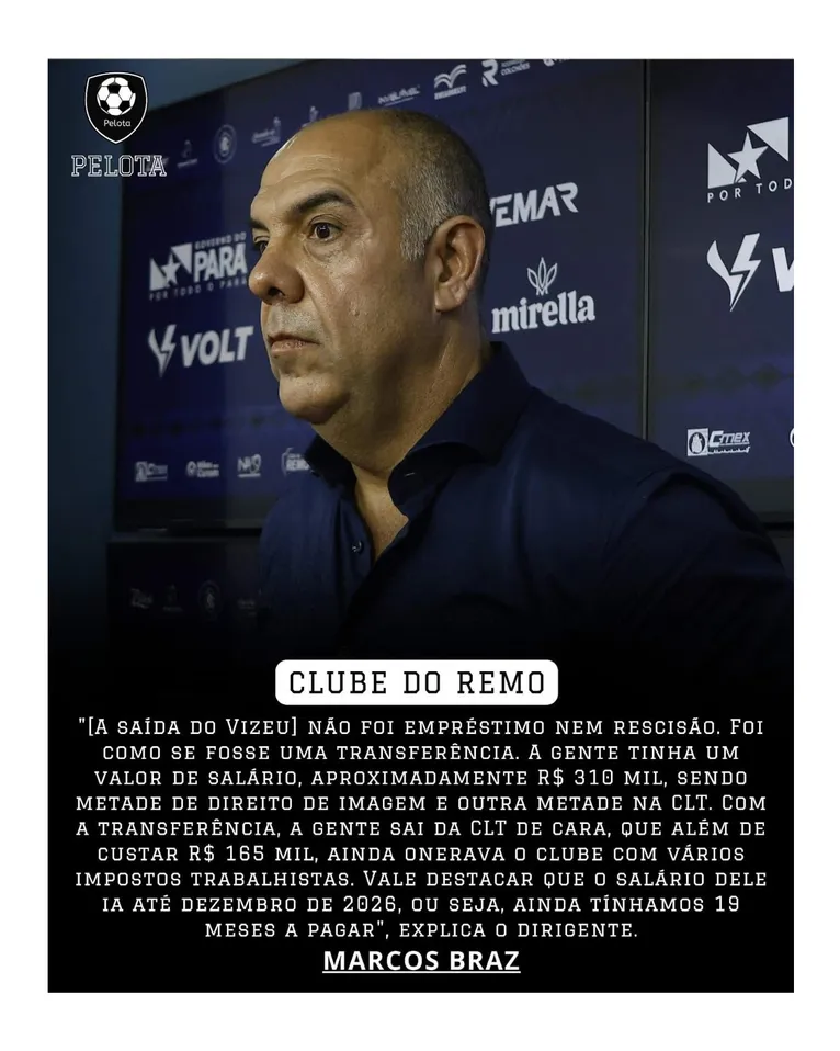 Felipe Vizeu agradece o Remo e é confirmado no Sporting Cristal