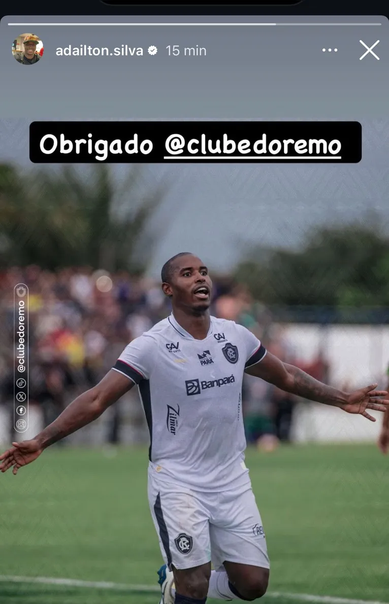 Adailton agradece o Remo e é anunciado pelo Yokohama do Japão