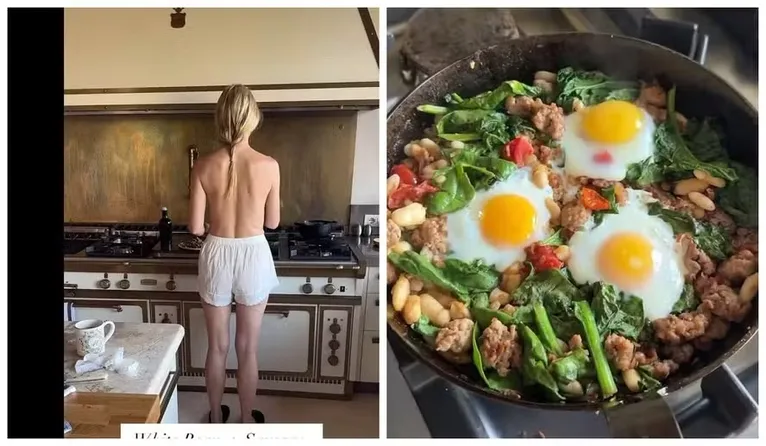 Gwyneth Paltrow cozinha de topless e leva bronca da filha