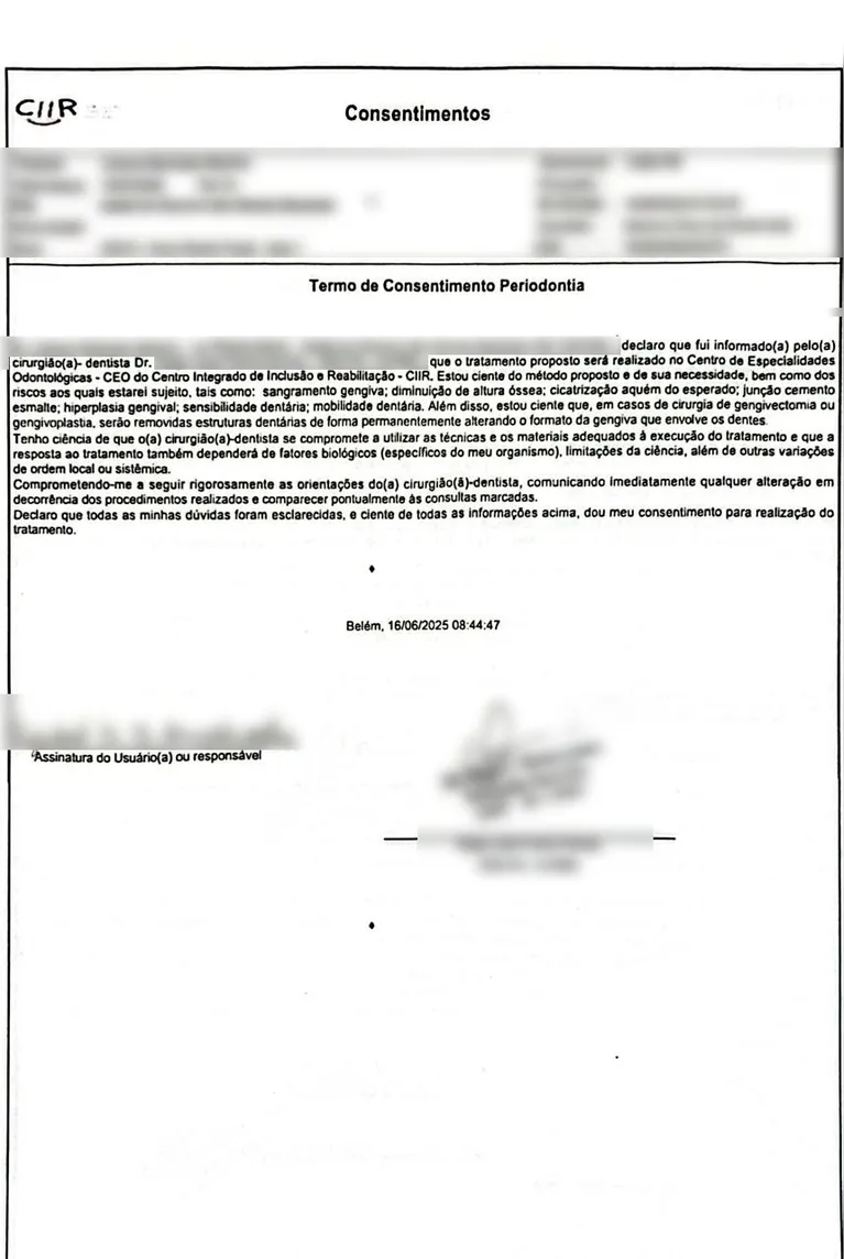 Termo de consentimento