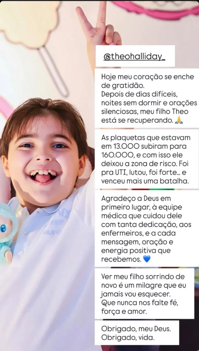 Manu Bahtidão comemora alta do filho após internação