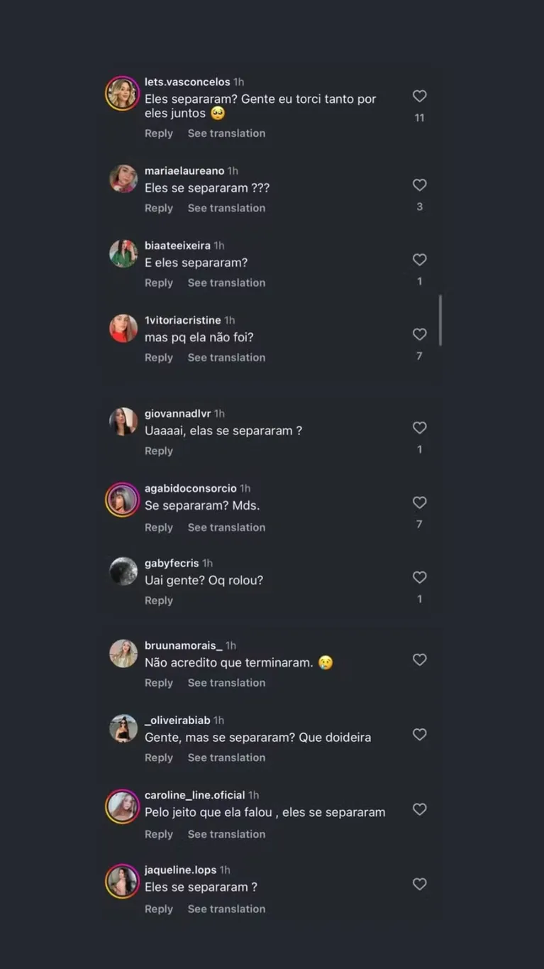 Comentários de internautas