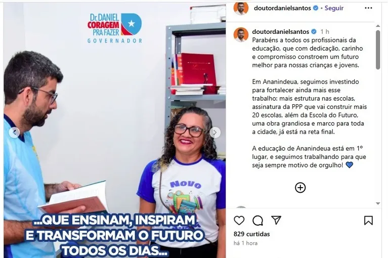 Afastado do cargo, Dr. Daniel publica campanha eleitoral antecipada e ilegal