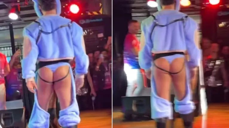 Carmo Dalla Vecchia aparece de bumbum de fora em São Paulo; veja