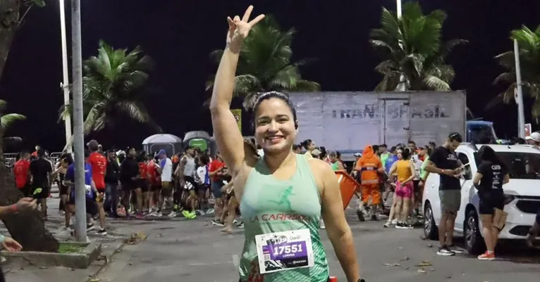 Lorena Bittencourt entrou para a corrida de rua em busca de saúde.