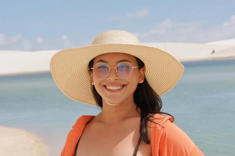 Estudante Jamilly Costa curtiu a paisagem na companhia da família